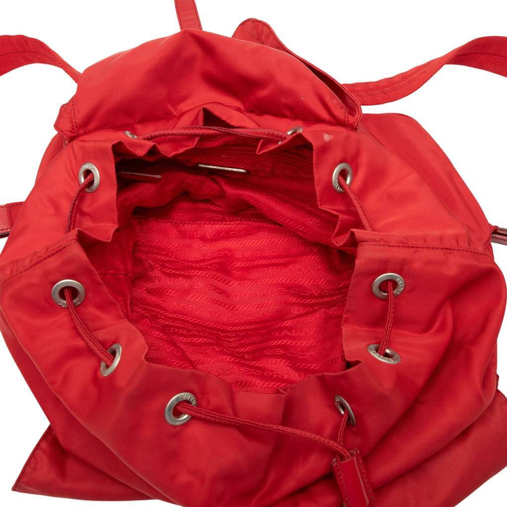 Prada Tessuto Backpack Red Good - Model View
