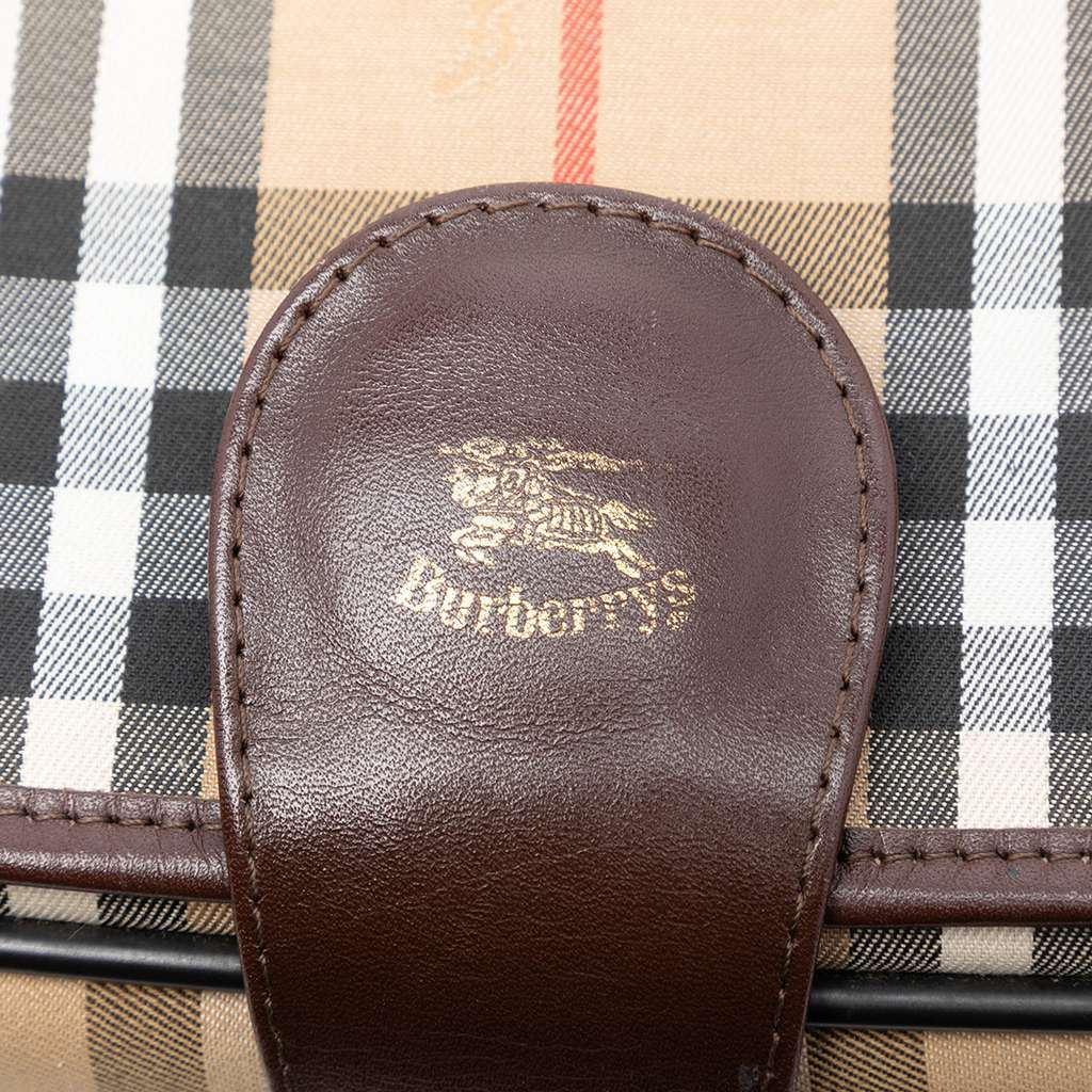 Burberry Haymarket Check Canvas Crossbody Brown Canvas Good - Box View