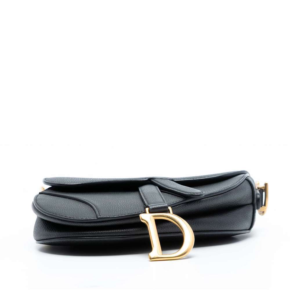 Dior Mini Grained Calfskin Saddle Bag Black Leather Very good condition - Inside View