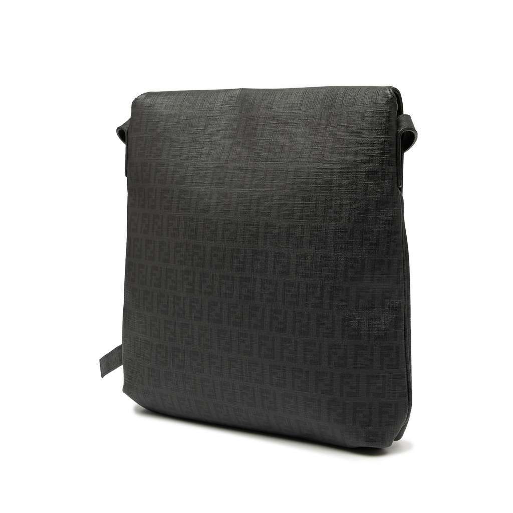 Fendi Zucchino Spalmati Crossbody Black Canvas Very good - Back View