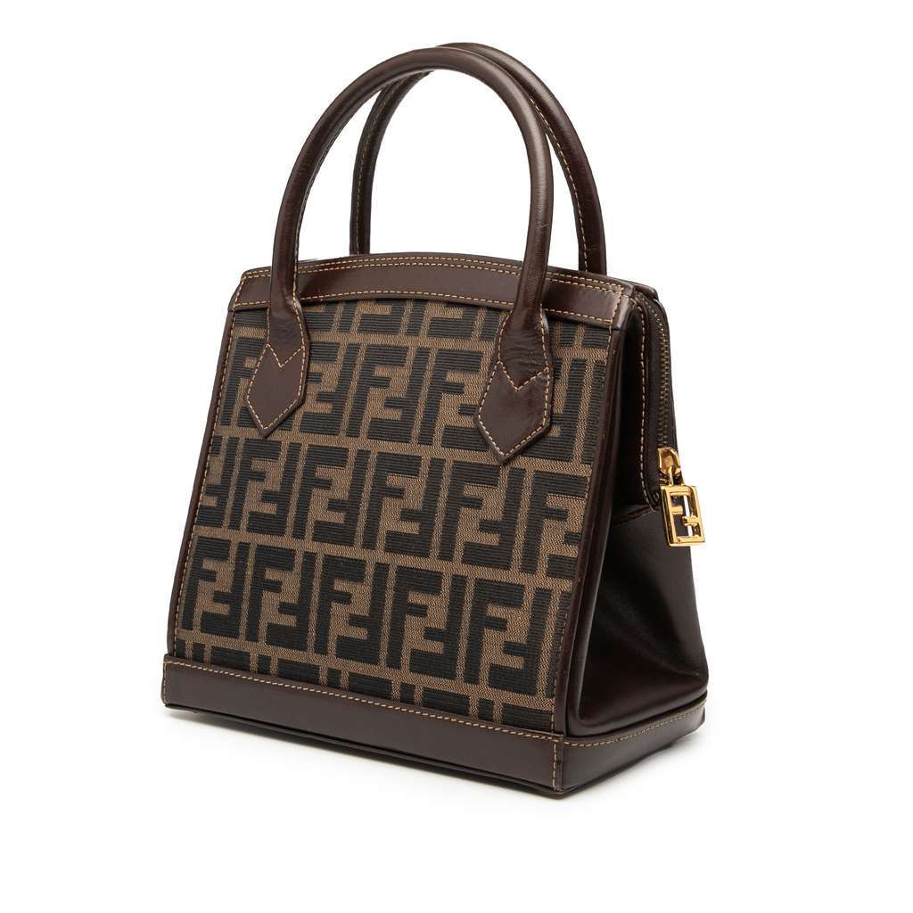 Fendi Zucca Canvas Satchel Brown Canvas Very good condition - Back View