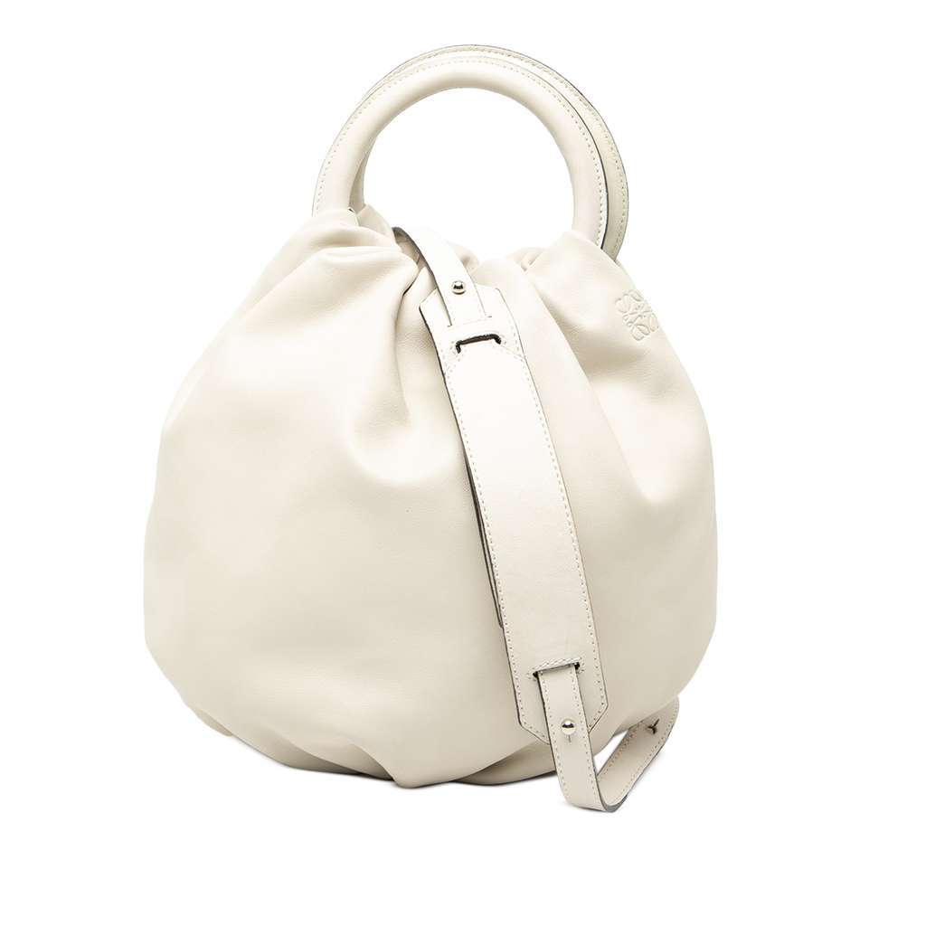 Loewe Lambskin Bounce Bag White Leather Good - Front View