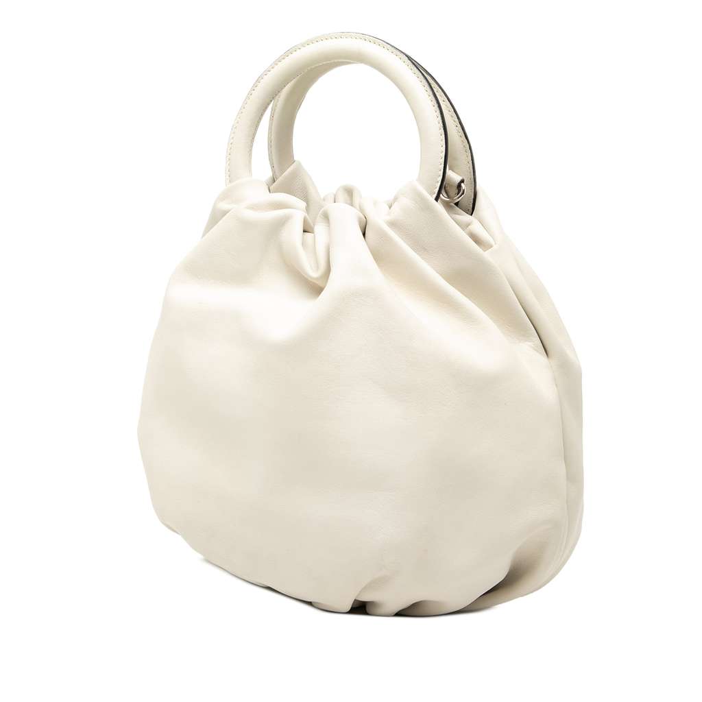 Loewe Lambskin Bounce Bag White Leather Good - Back View