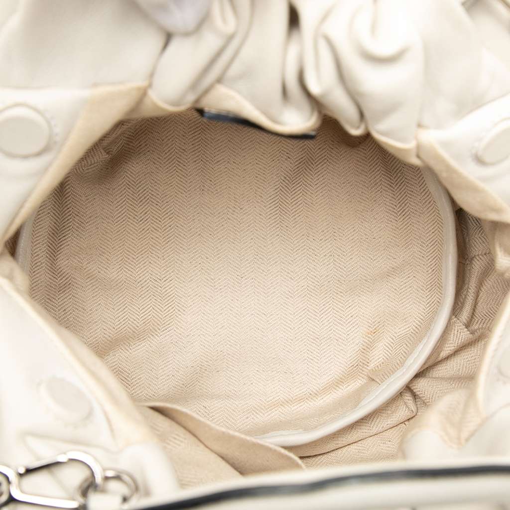 Loewe Lambskin Bounce Bag White Leather Good - Model View