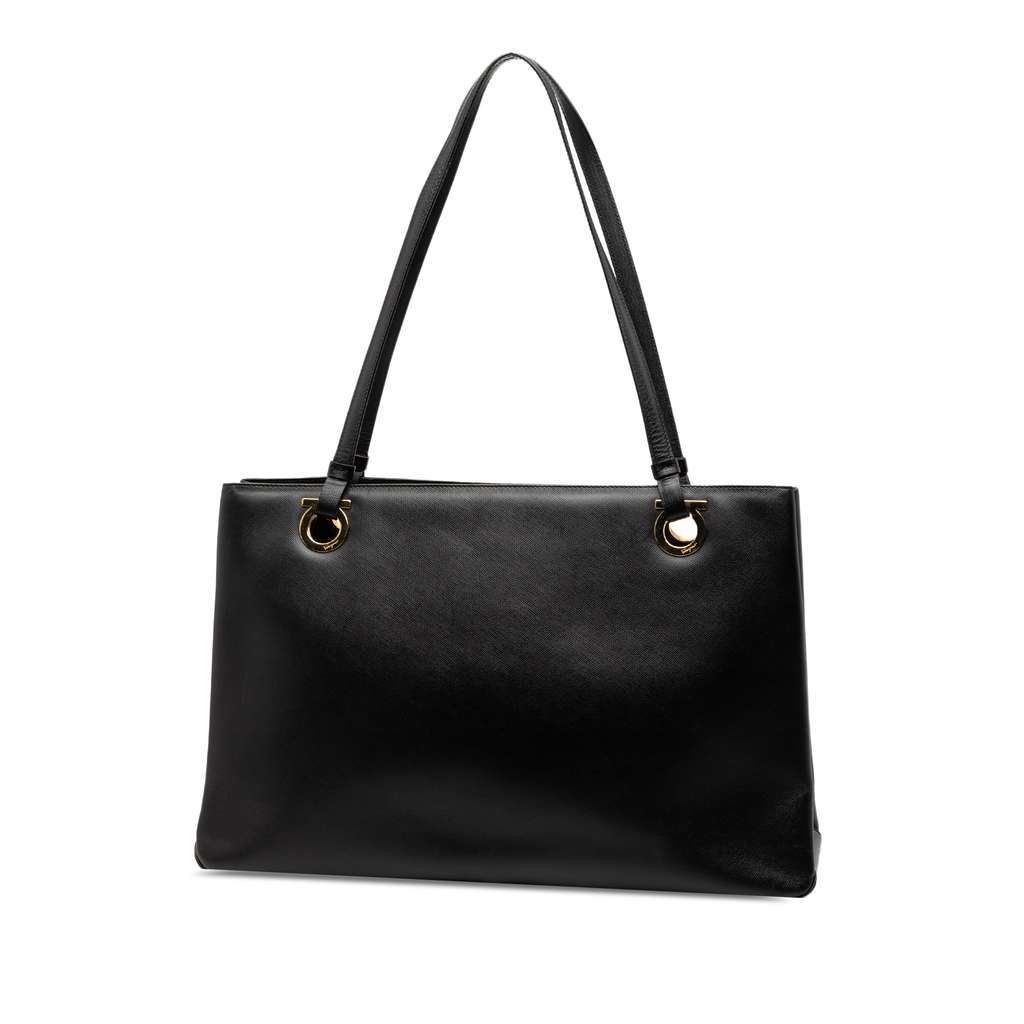 Salvatore Ferragamo Leather Gancini Tote Black Leather Very good condition - Back View