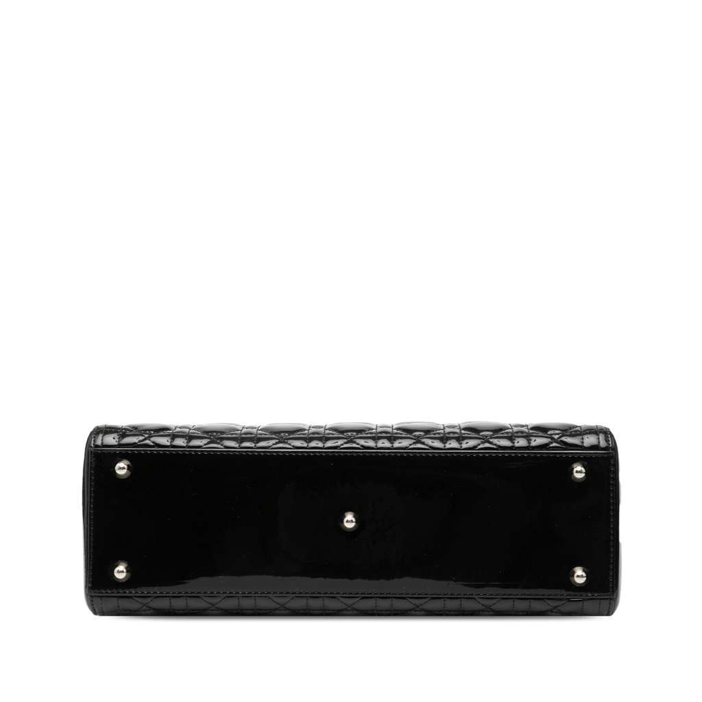Dior Large Patent Cannage Lady Dior Black Leather Very good - Inside View
