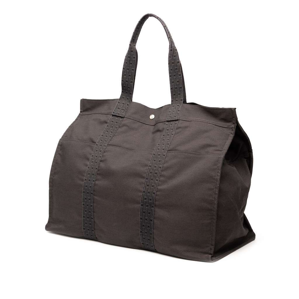 Hermès Canvas Herline GM Grey Canvas Very good condition - Back View