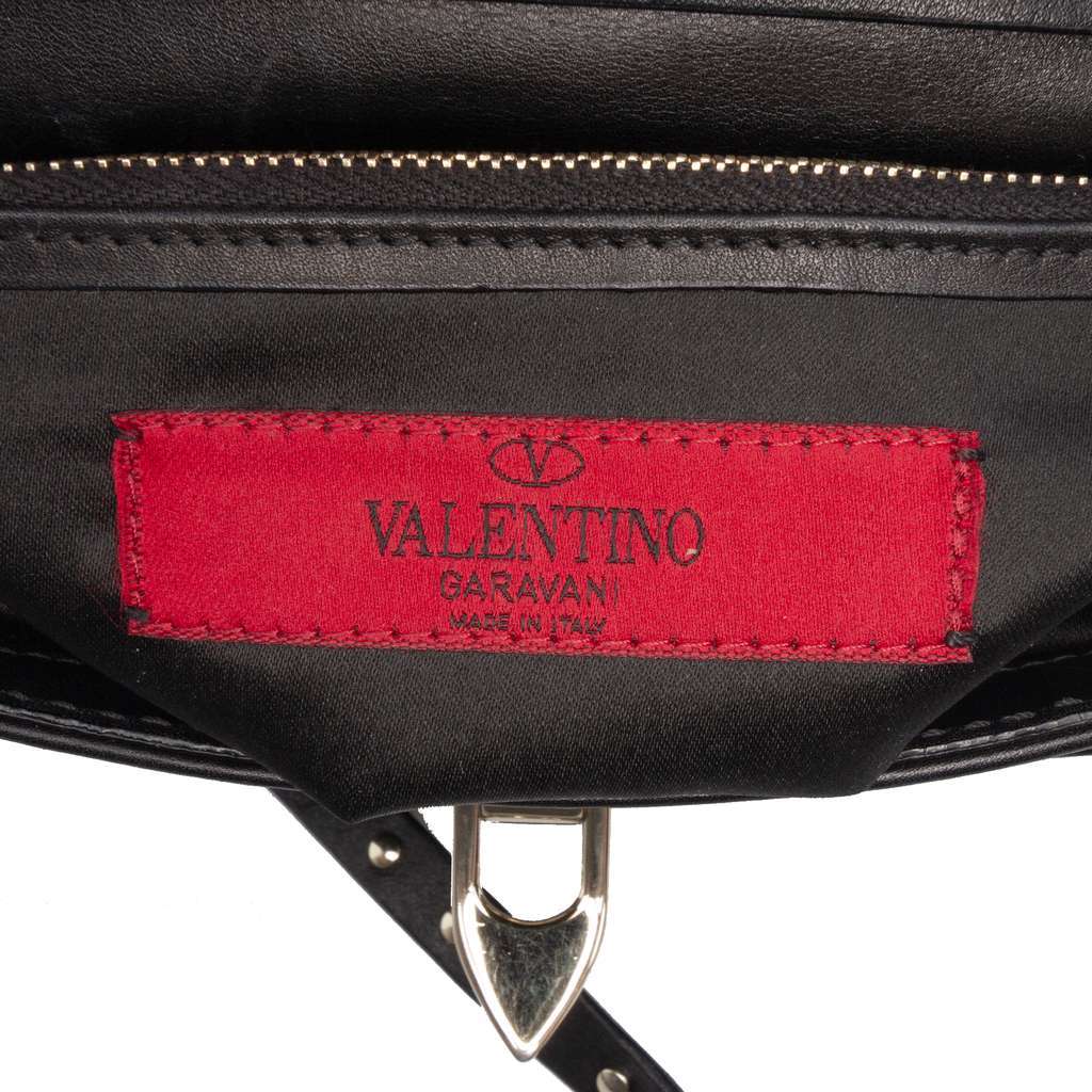 Valentino Small Leather Rockstud Crossbody Black Leather Very good - Box View