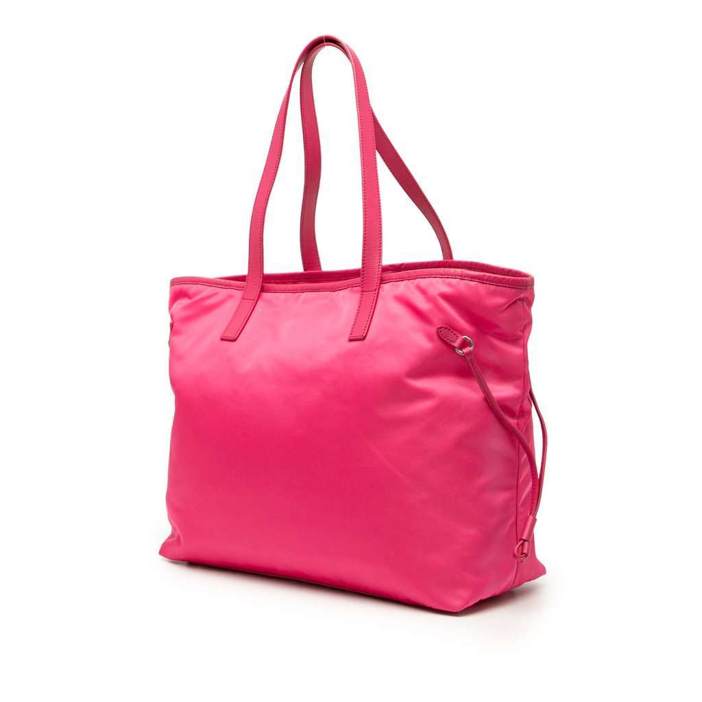 Prada Saffiano Trimmed Tessuto Open Convertible Tote Pink Very good - Back View
