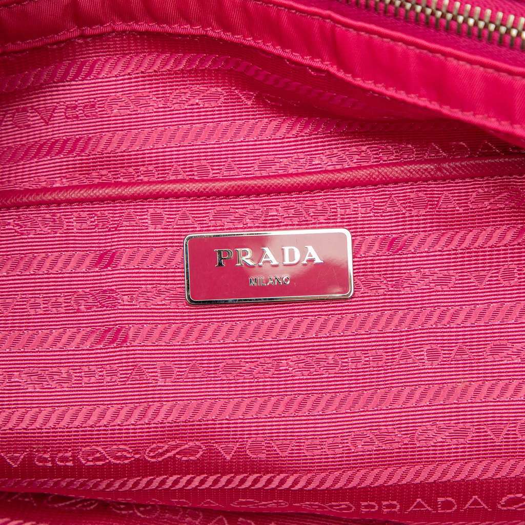 Prada Saffiano Trimmed Tessuto Open Convertible Tote Pink Very good - Box View