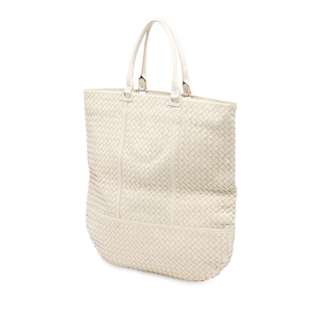 Bottega Veneta Nappa Intrecciato Tote White Leather Very good - Back View