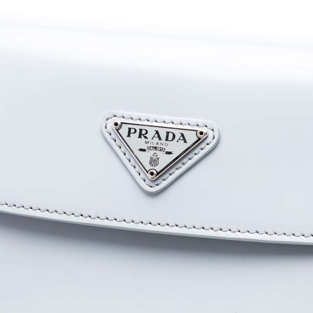 Prada Mini Brushed Leather Cleo Flap Grey Leather Very good condition - Box View