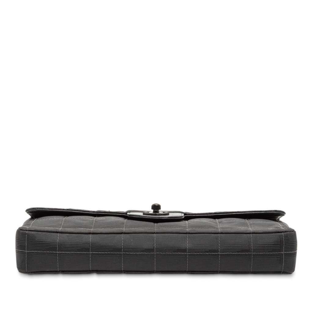 Chanel New Travel Line Nylon East West Flap Black Good - Inside View