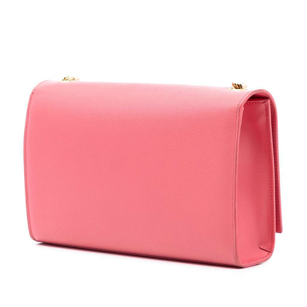 Saint Laurent Medium Grain De Poudre Monogram Kate Crossbody Pink Leather Very good - Back View