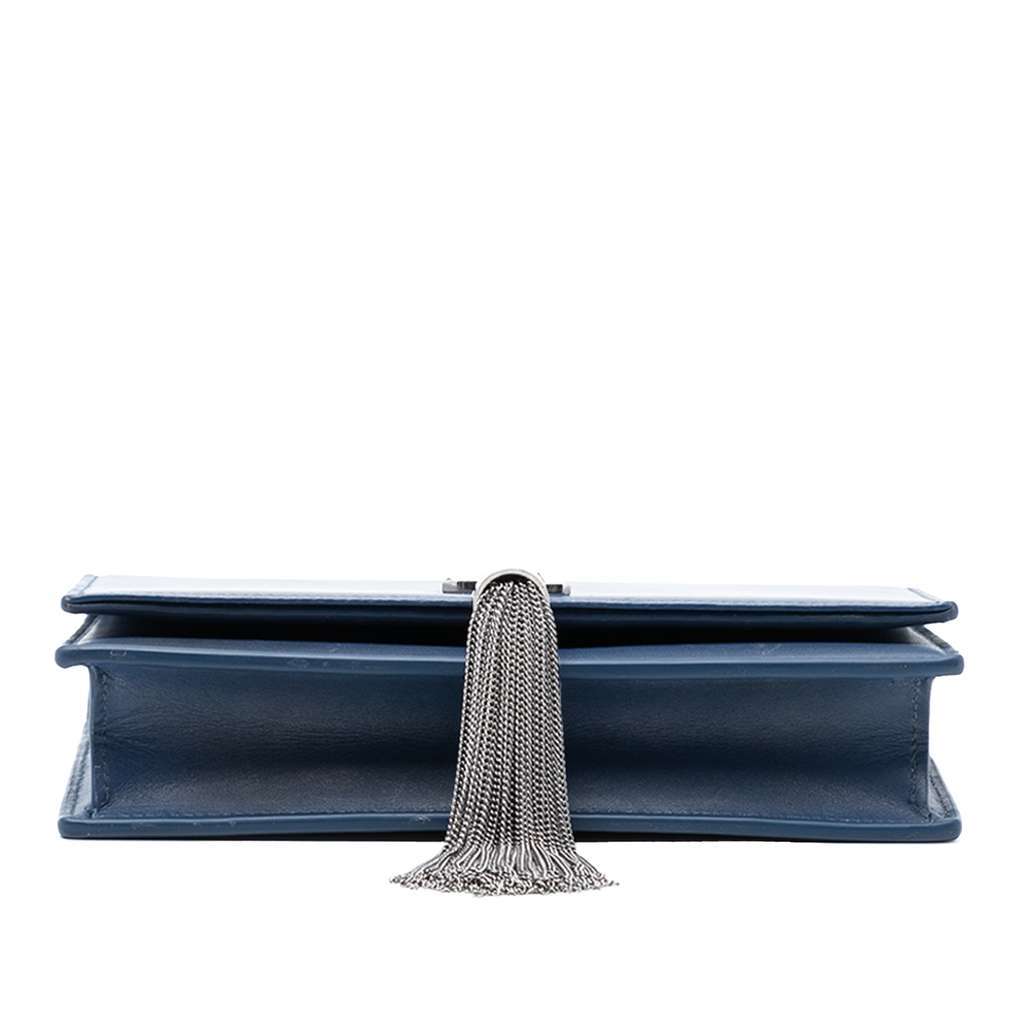 Saint Laurent Smooth Calfskin Monogram Kate Tassel Wallet on Chain Blue Leather Very good - Inside View