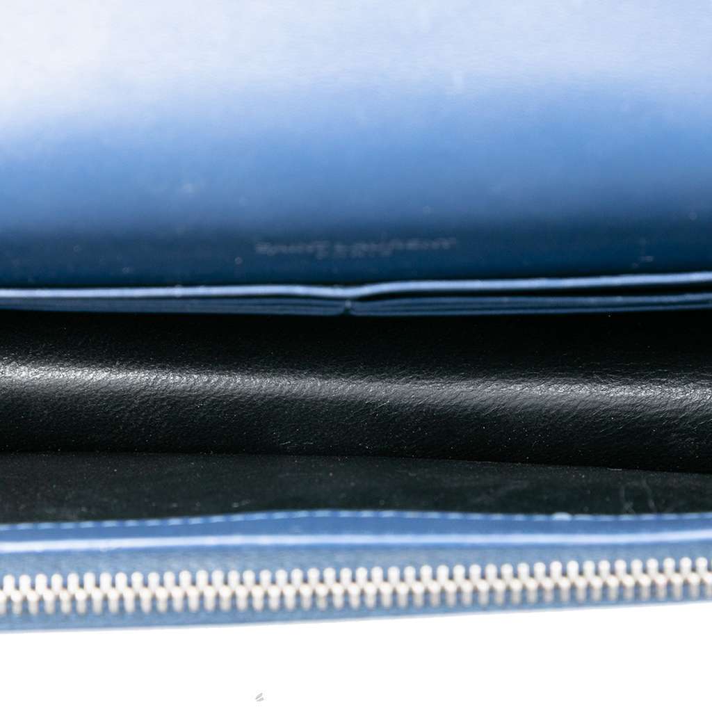 Saint Laurent Smooth Calfskin Monogram Kate Tassel Wallet on Chain Blue Leather Very good - Model View