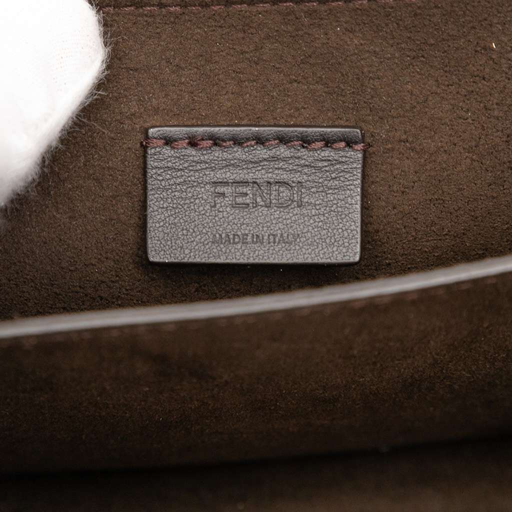 Fendi Leather Crystal Fab Crossbody Brown Leather Very good - Box View