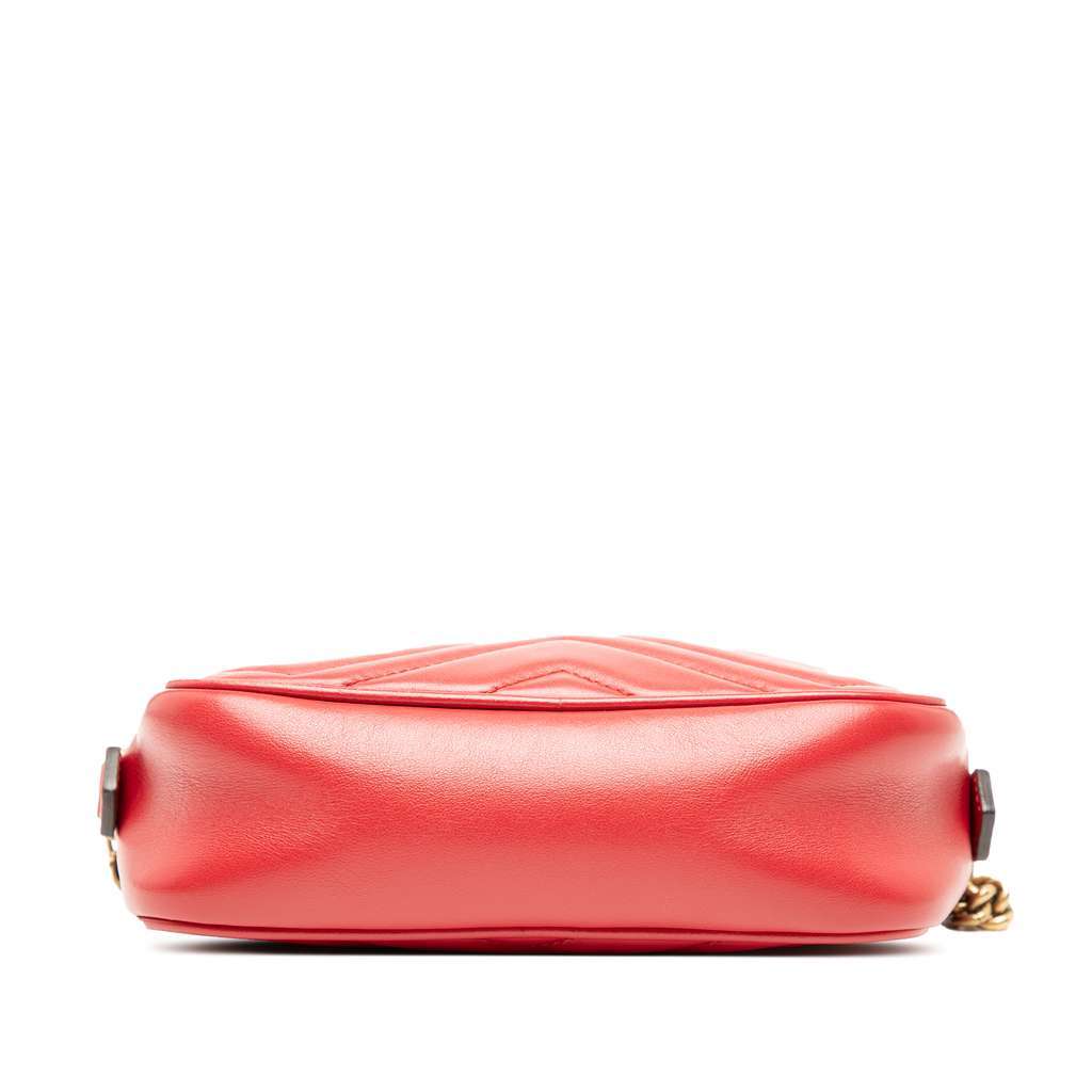Gucci Mini GG Marmont Matelasse Leather Crossbody Red Leather Very good - Inside View