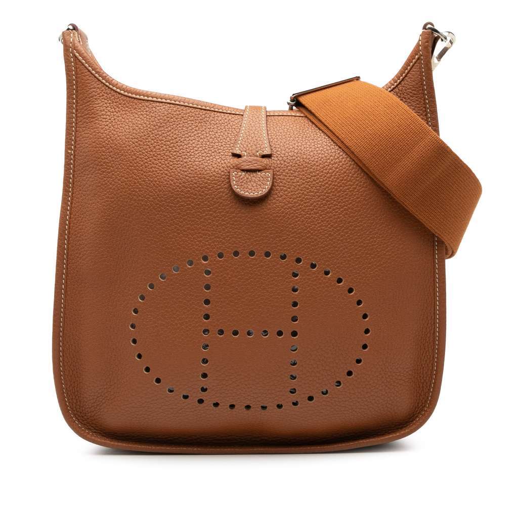 Hermès Clemence Evelyne III PM Brown Leather Good condition - Front View