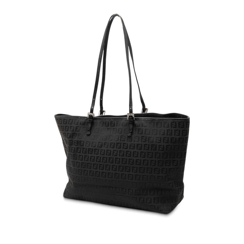 Fendi Large Zucchino Canvas Tote Black Canvas Very good - Back View
