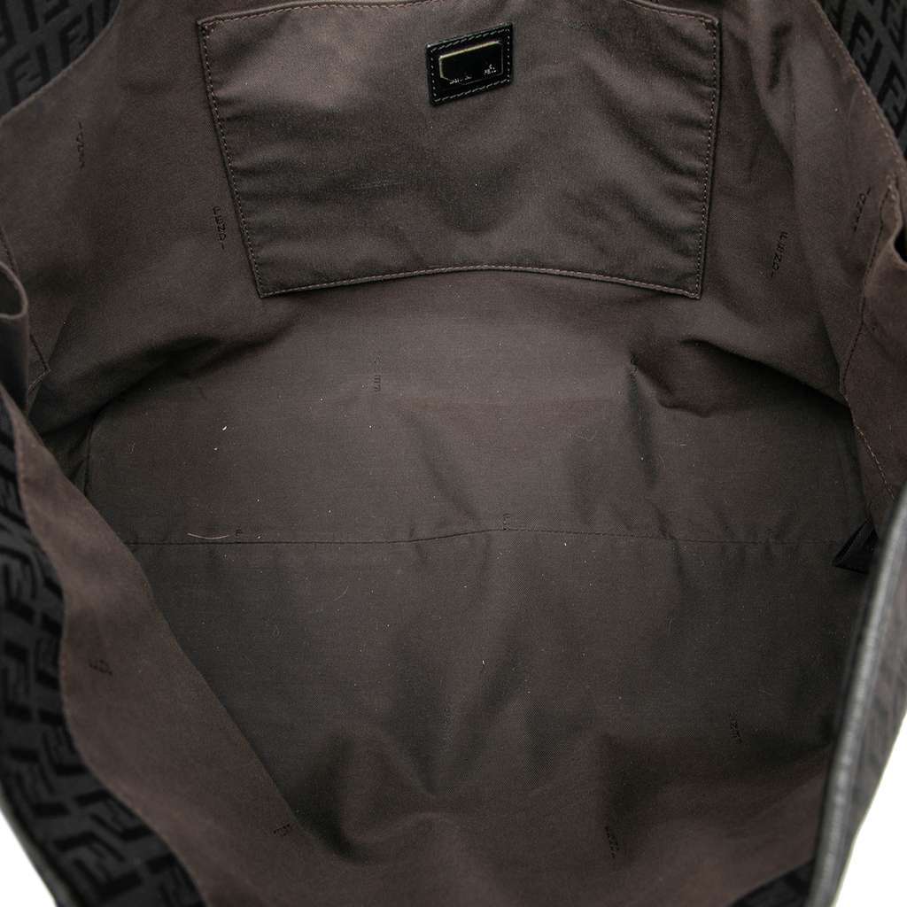 Fendi Large Zucchino Canvas Tote Black Canvas Very good - Model View