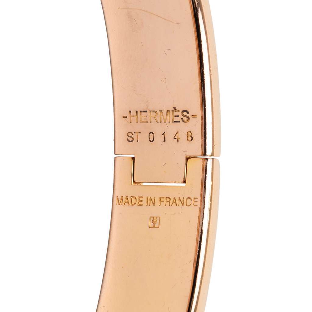 Hermès Narrow Enamel Clic H Bracelet PM White Good condition - Model View