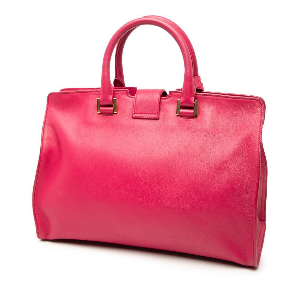 Saint Laurent Small Calfskin Cabas Chyc Satchel Pink Leather Very good - Back View