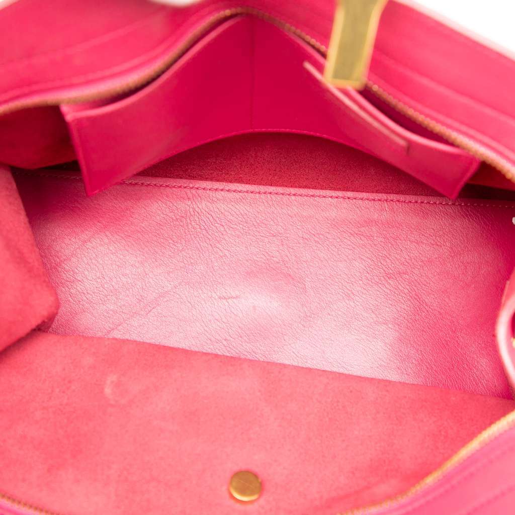 Saint Laurent Small Calfskin Cabas Chyc Satchel Pink Leather Very good - Model View