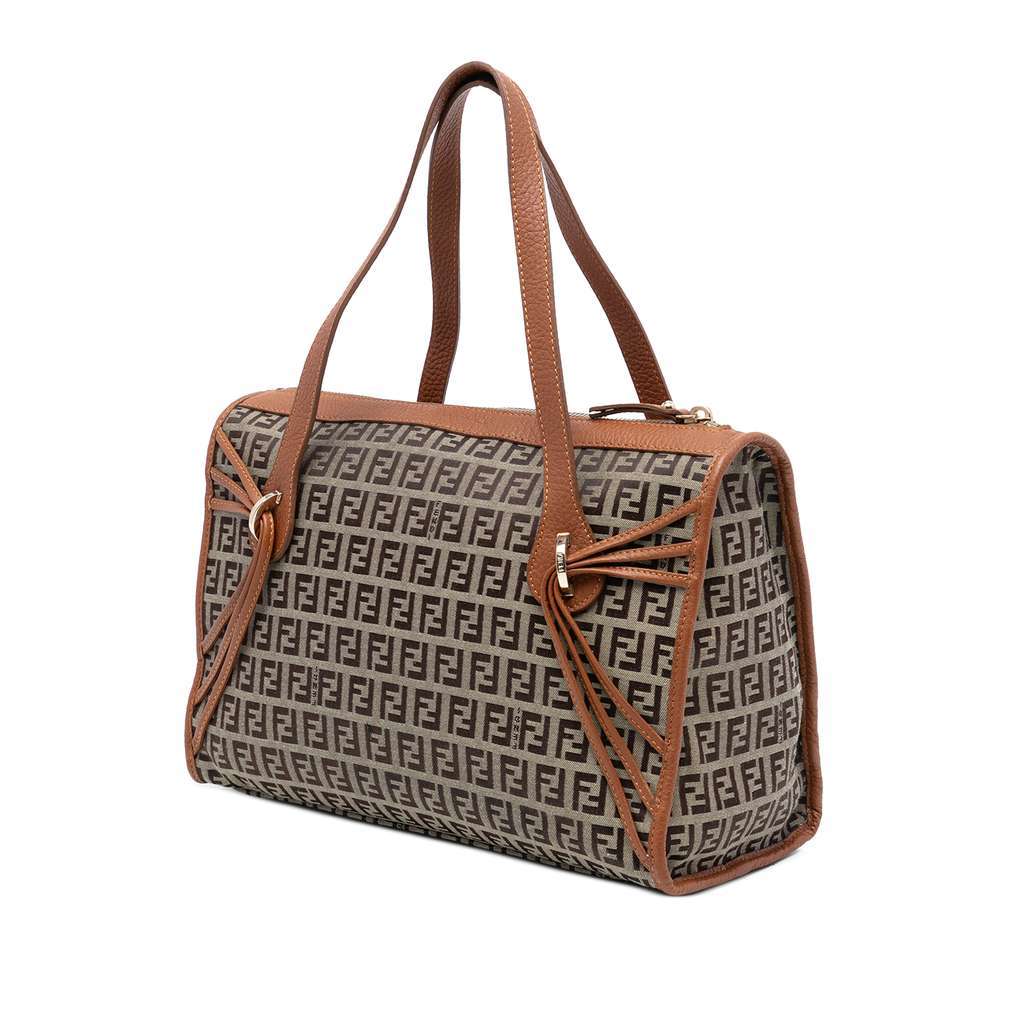 Fendi Zucchino Canvas Tote Brown Canvas Good condition - Back View