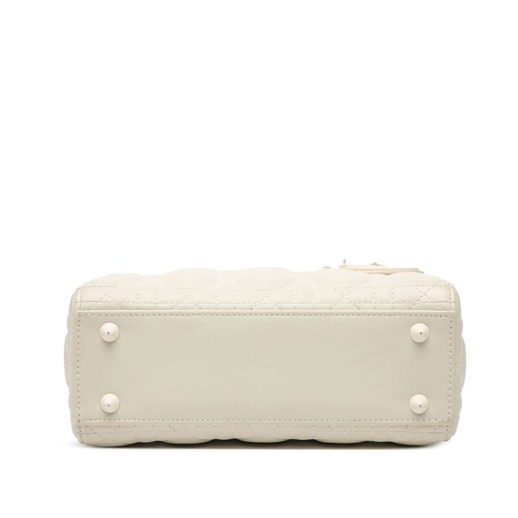 Dior Small Ultra Matte Calfskin Cannage My ABCDior Lady Dior White Leather Good - Inside View