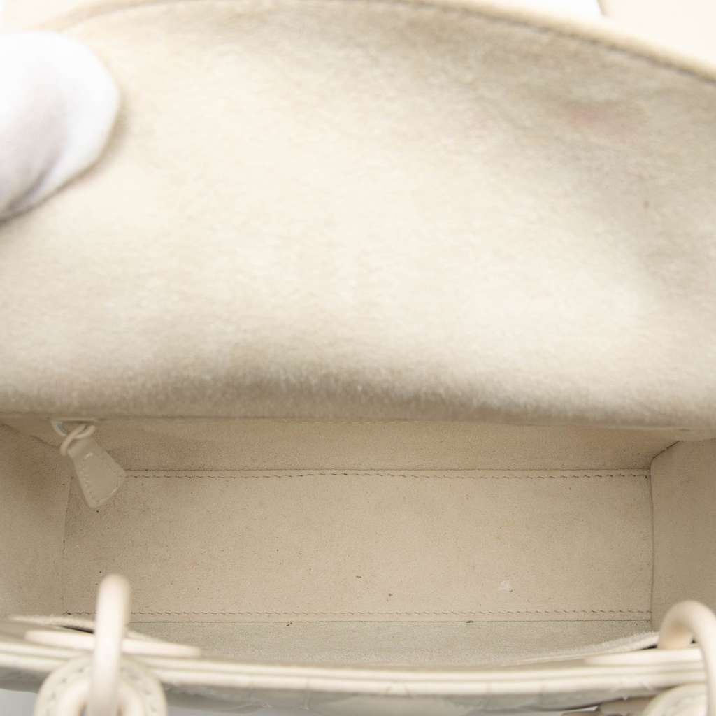 Dior Small Ultra Matte Calfskin Cannage My ABCDior Lady Dior White Leather Good - Model View