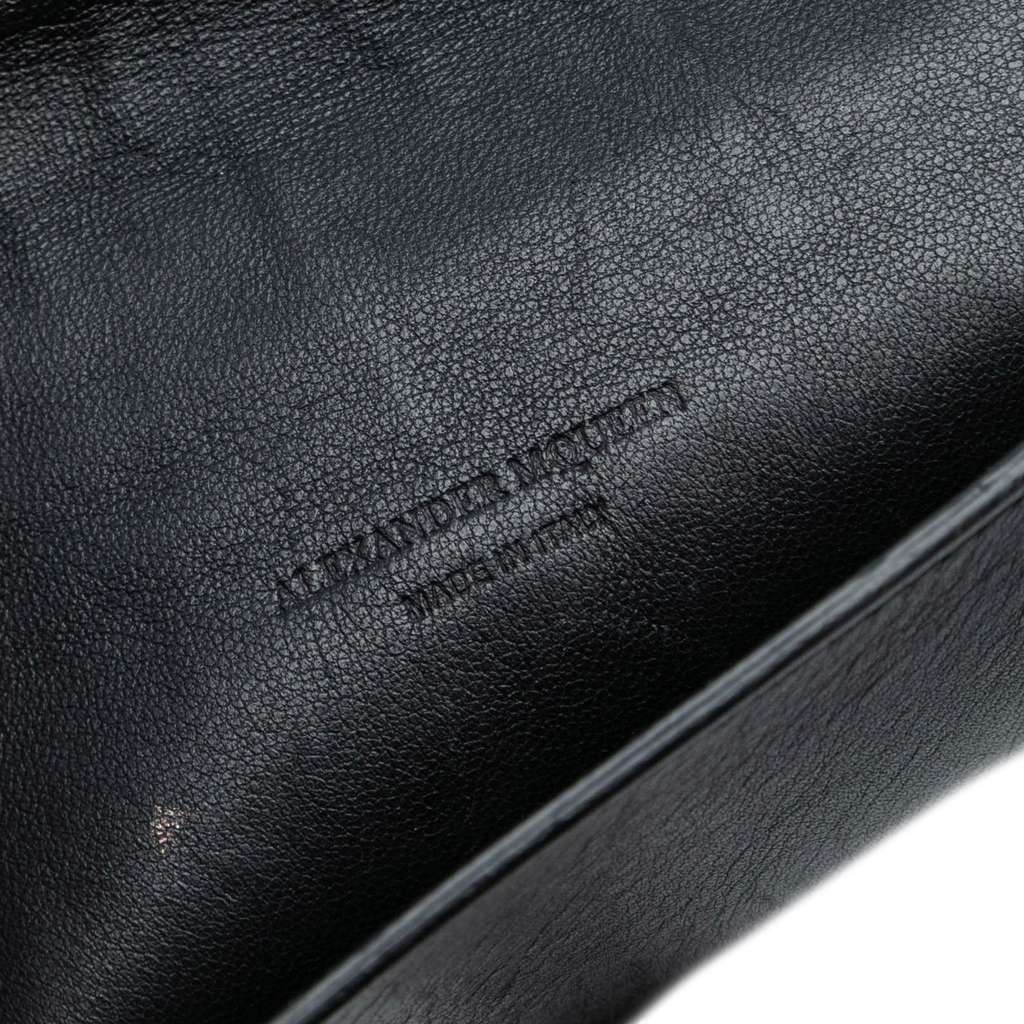 Alexander Mcqueen Leather Grommet Studded Skull Clutch Black Leather Very good condition - Box View