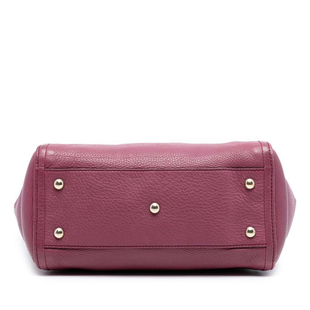 Gucci Small Pebbled Leather Soho Cellarius Satchel Purple Leather Very good condition - Inside View