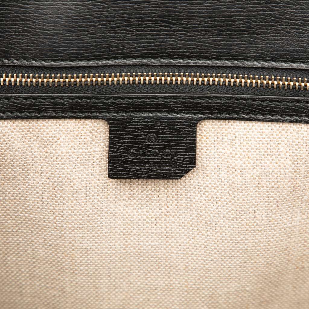 Gucci Large Leather Bamboo Bullet Tote Black Leather Good condition - Box View