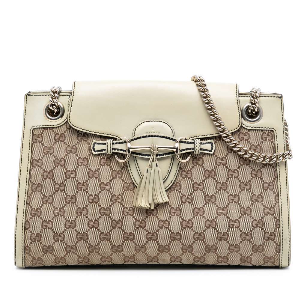 Gucci Large GG Canvas Emily Shoulder Bag Brown Canvas Very good - Front View