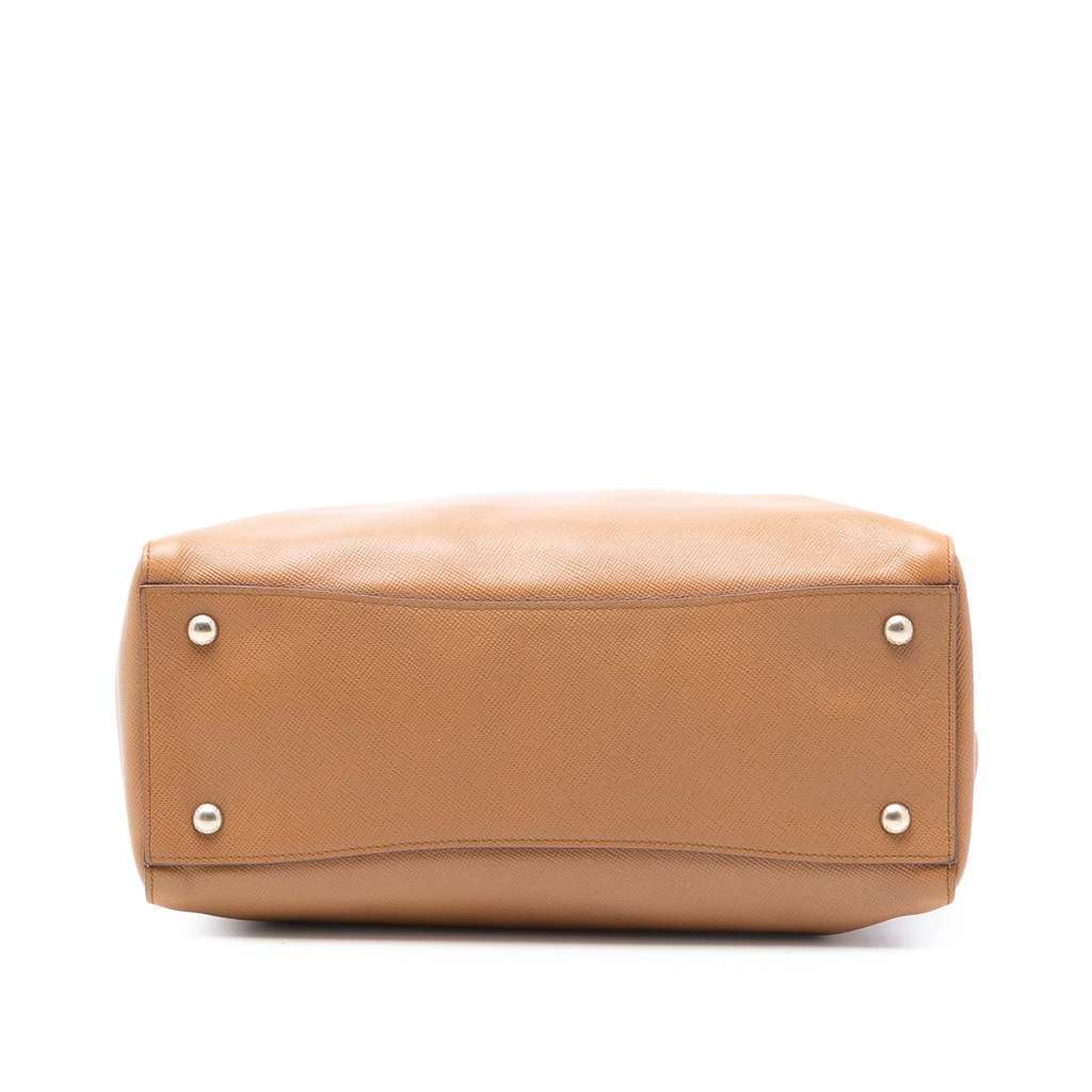 Prada Saffiano Cuir Satchel Brown Leather Very good - Inside View
