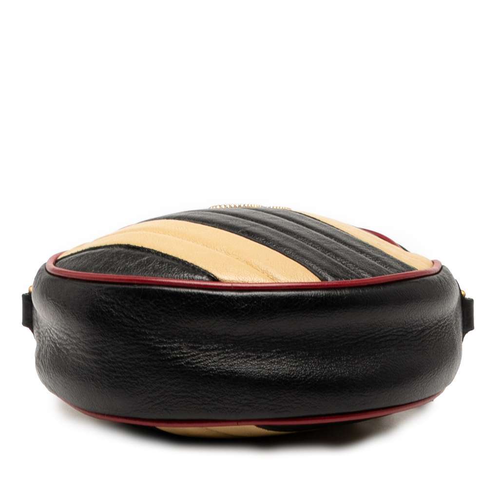 Gucci Mini GG Marmont Matelasse Leather Torchon Round Crossbody Black Leather Very good - Inside View