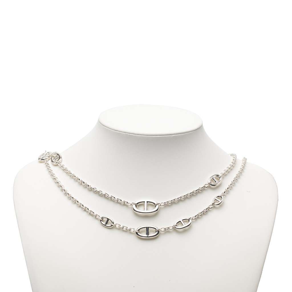 Hermès Sterling Silver Farandole Long Necklace 160 Silver Silver Good condition - Box View
