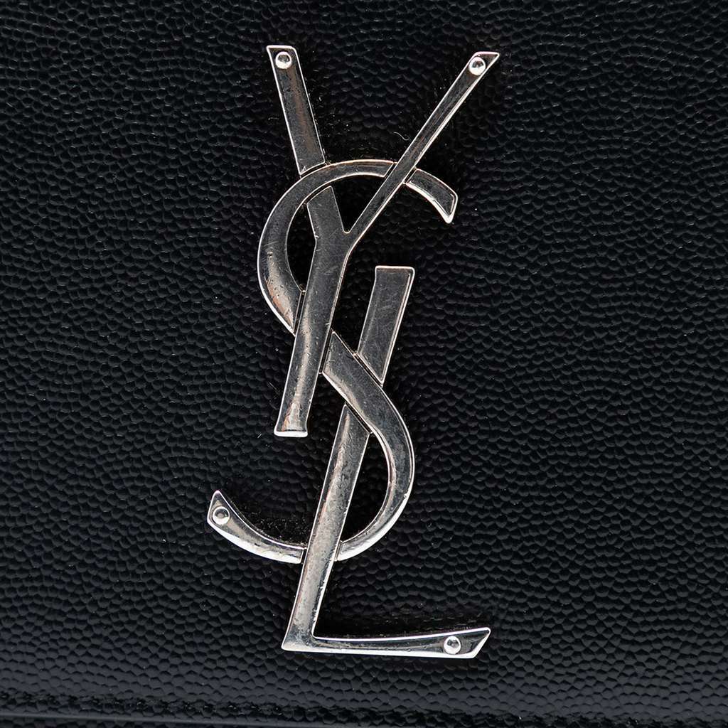 Saint Laurent Medium Grain De Poudre Leather Monogram Kate Crossbody Black Leather Very good - Box View