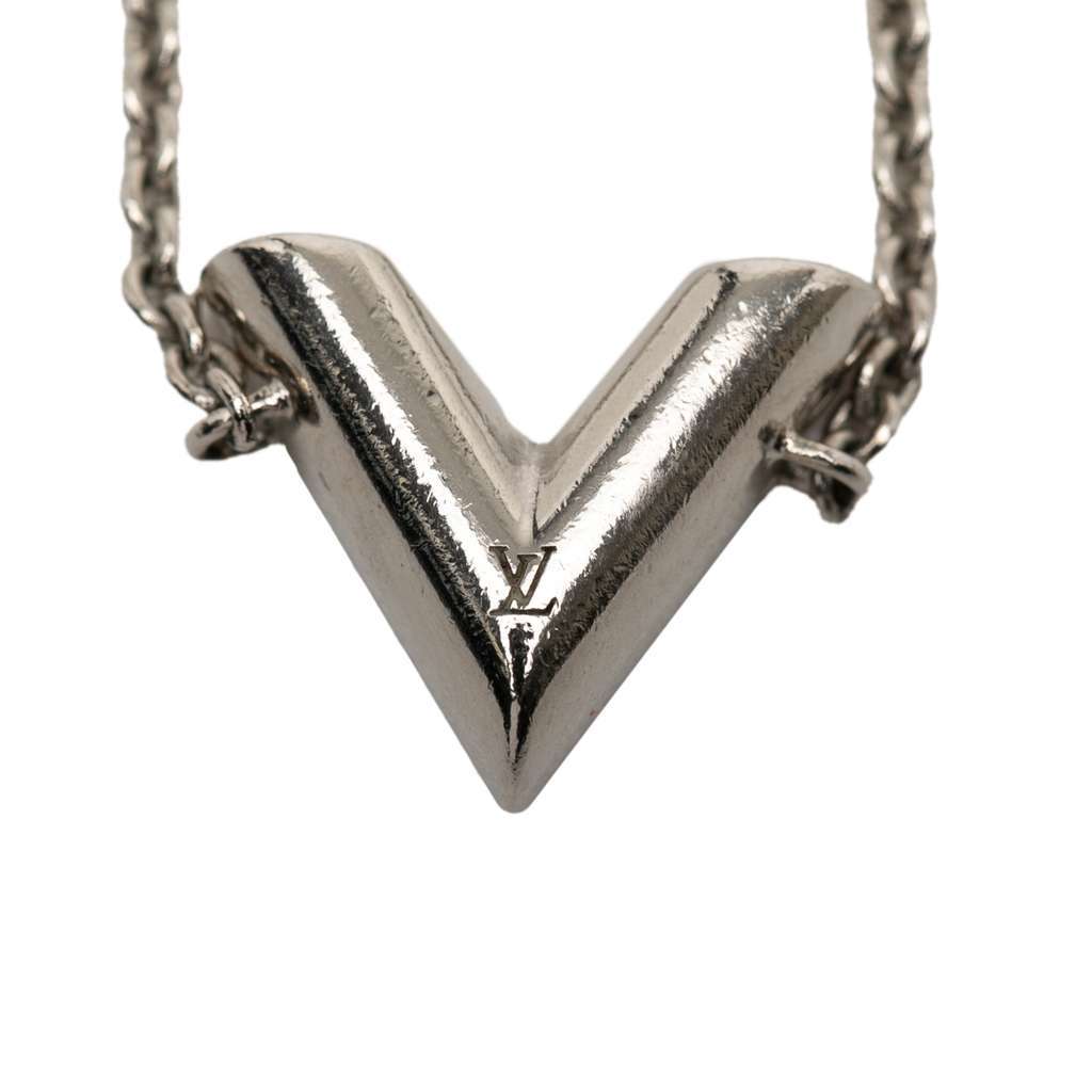 Louis Vuitton Silver Plated Essential V Supple Bracelet Silver Brass Very good condition - Inside View