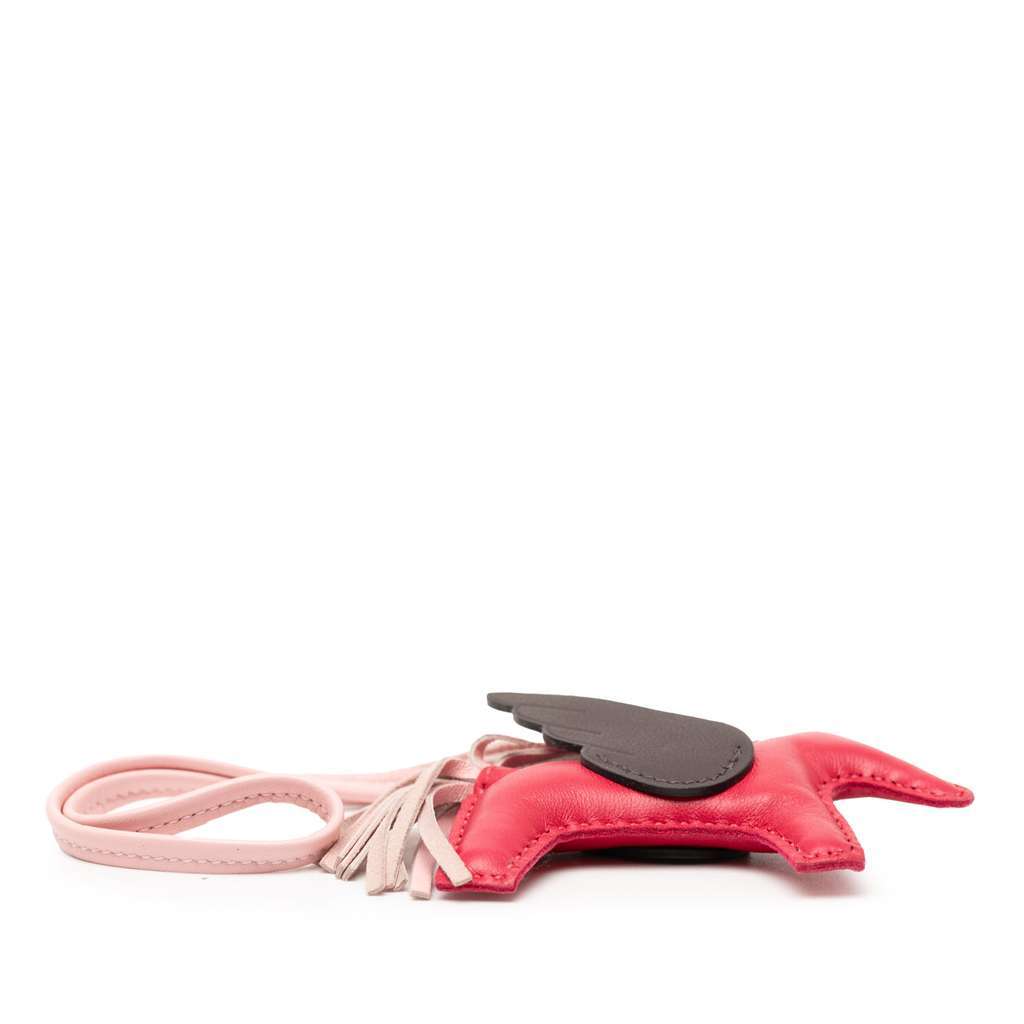 Hermès Milo Lambskin and Swift Grigri Rodeo Pegase Bag Charm PM Pink Leather Very good condition - Inside View