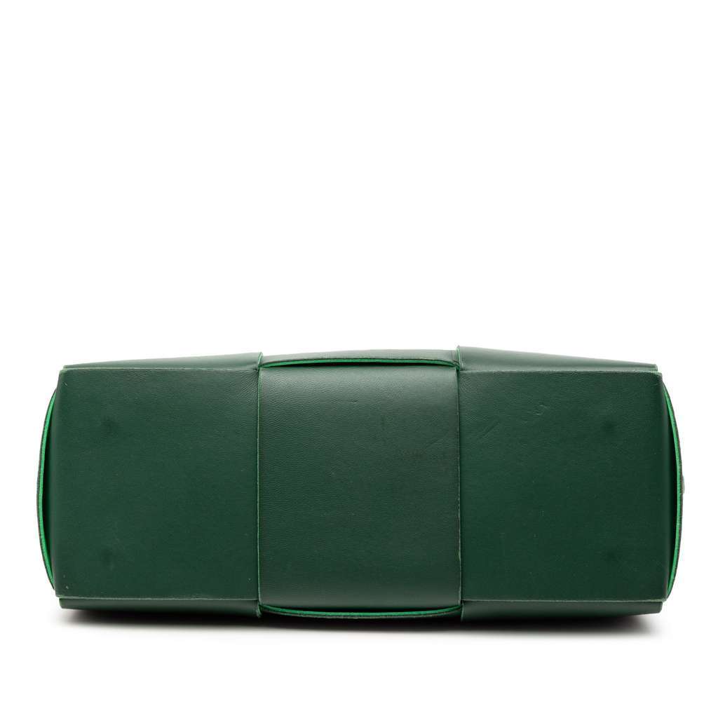 Bottega Veneta Small Nappa Maxi Intrecciato Arco Tote Green Leather Very good condition - Inside View