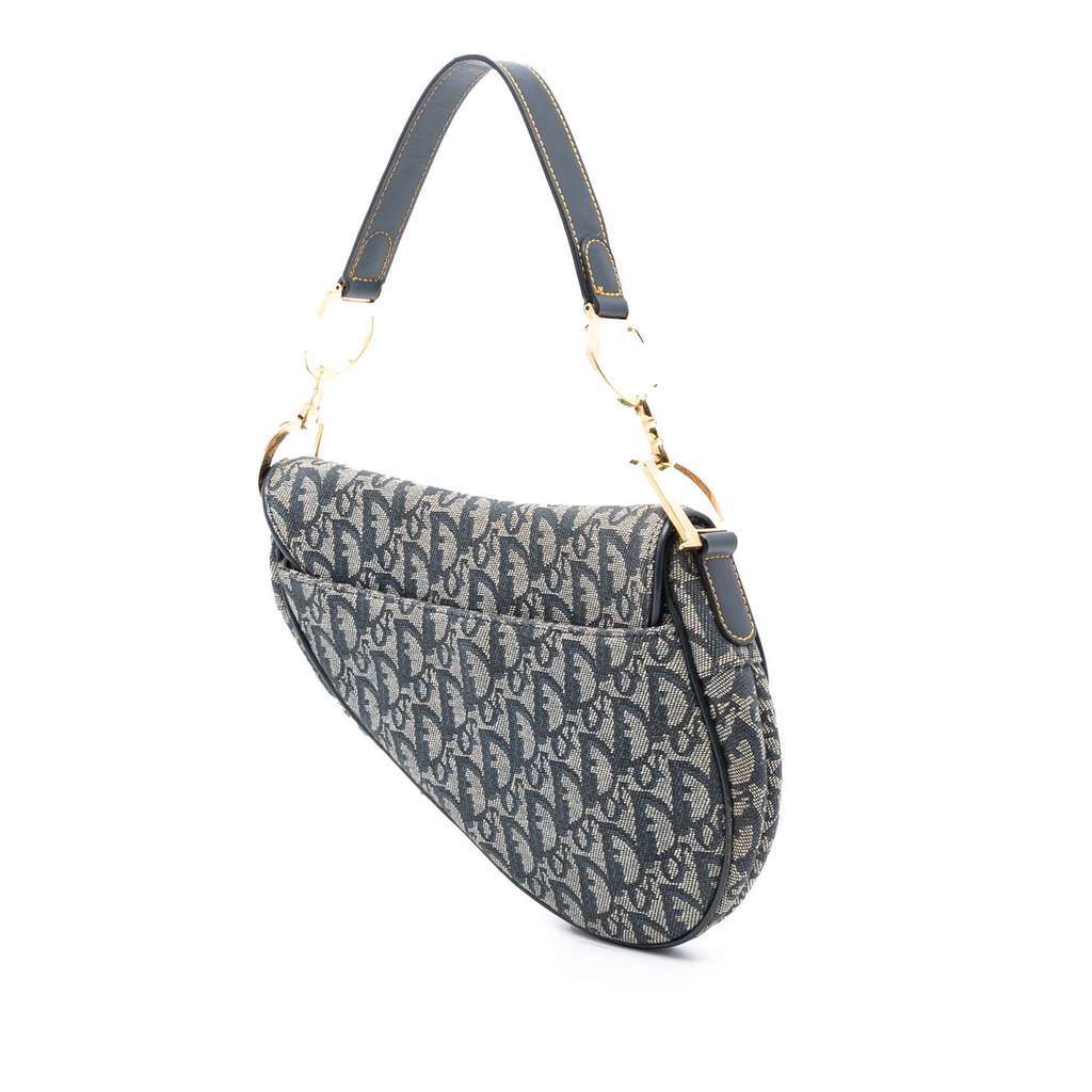 Dior Diorissimo Canvas Saddle Bag Blue Canvas Very good condition - Back View