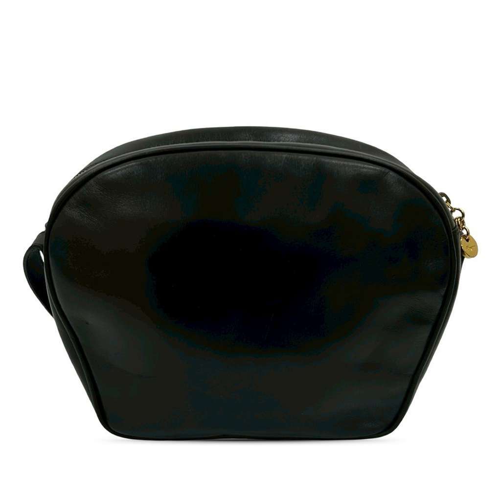 Salvatore Ferragamo Leather Gancini Crossbody Black Leather Good - Back View
