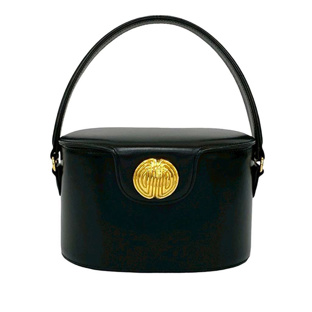 Givenchy Leather 4G Logo Metal Vanity Bag Black Leather Good - Front View