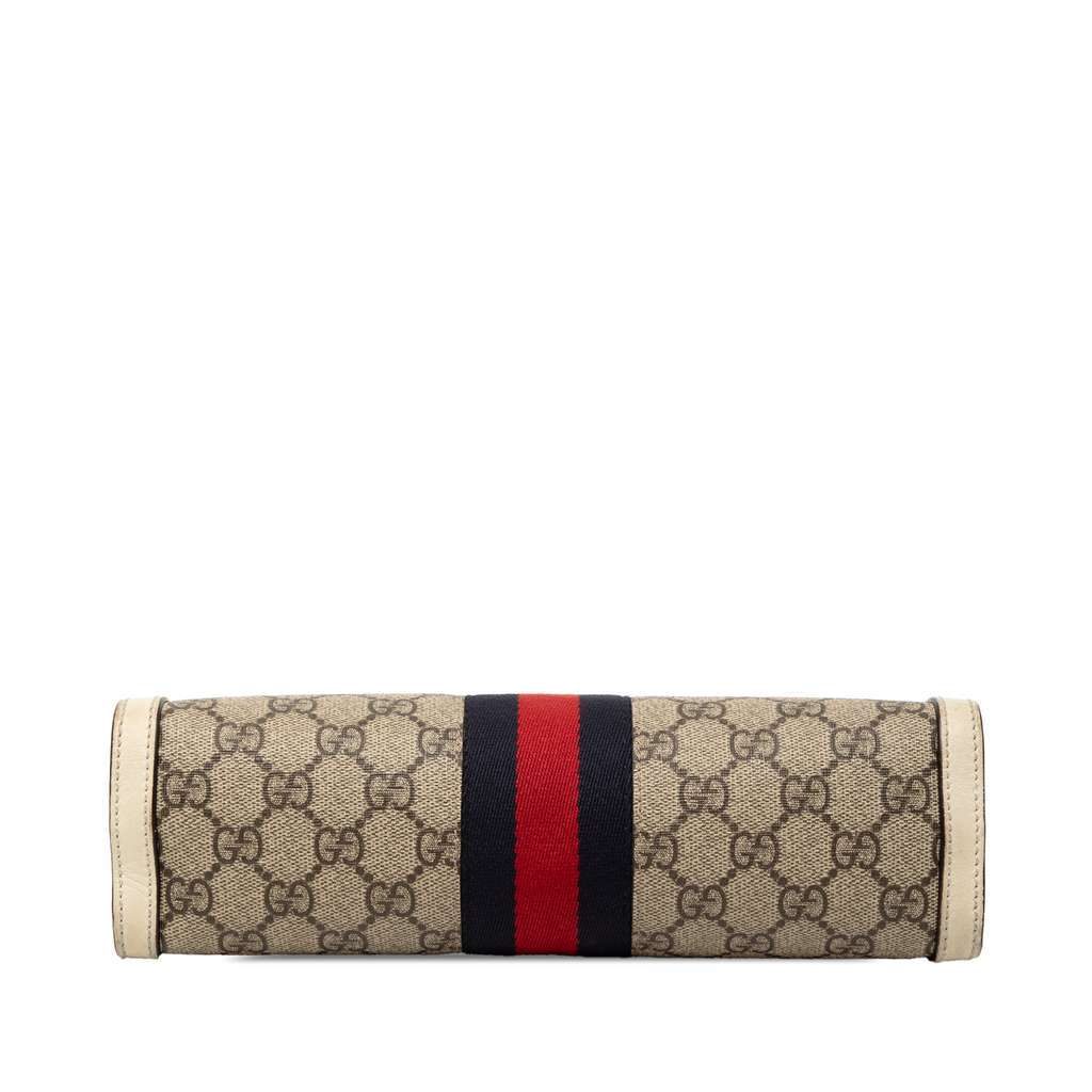 Gucci Small GG Supreme Web Ophidia Chain Crossbody Brown Canvas Good - Inside View