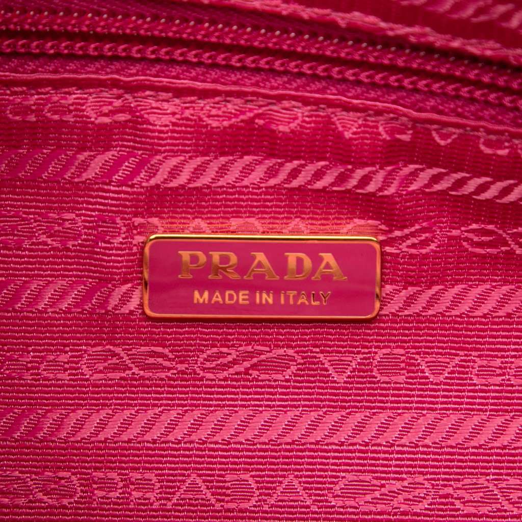 Prada Tessuto Canapa Logo Bow Satchel Pink Very good - Box View
