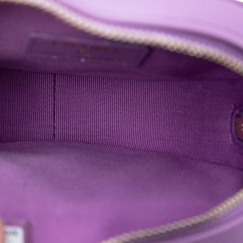 Chanel Mini Lambskin CC in Love Heart Crossbody Purple Leather Good - Model View
