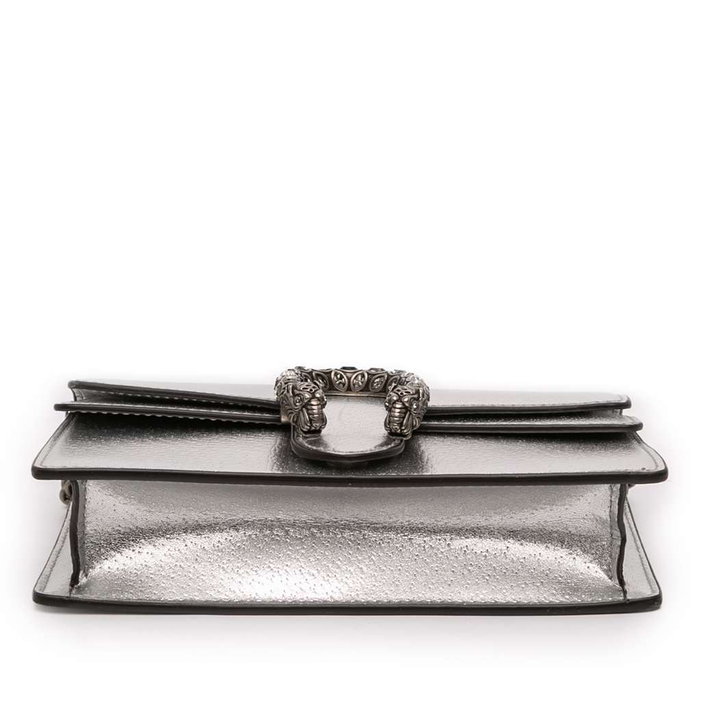 Gucci Mini Leather Dionysus Crossbody Silver Leather Good condition - Inside View
