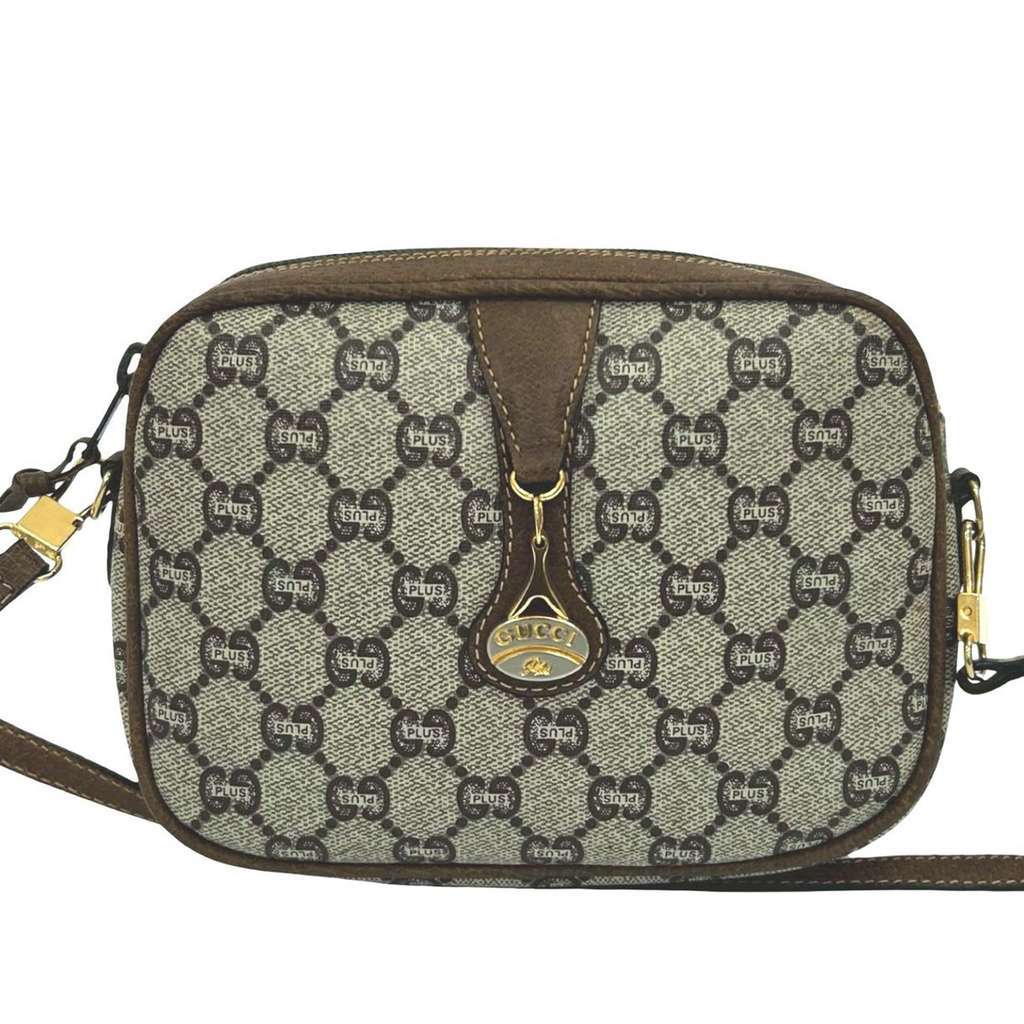 Gucci GG Supreme Plus Crossbody Brown Canvas Good - Front View
